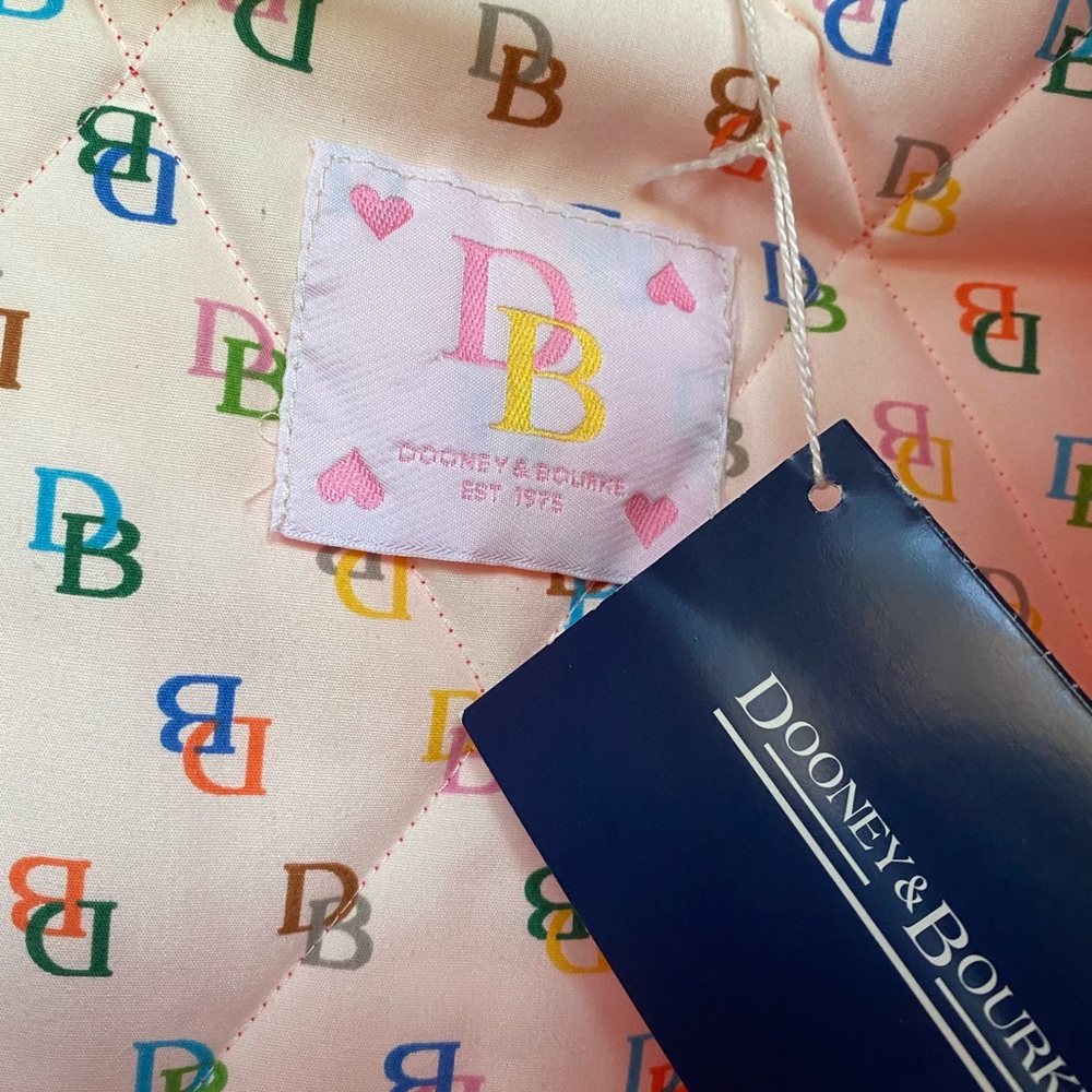 Rare Dooney & Bourke Quilted Coat RAINBOW MONOGRAM “IT” COLLECTION Y2K NWT PINK